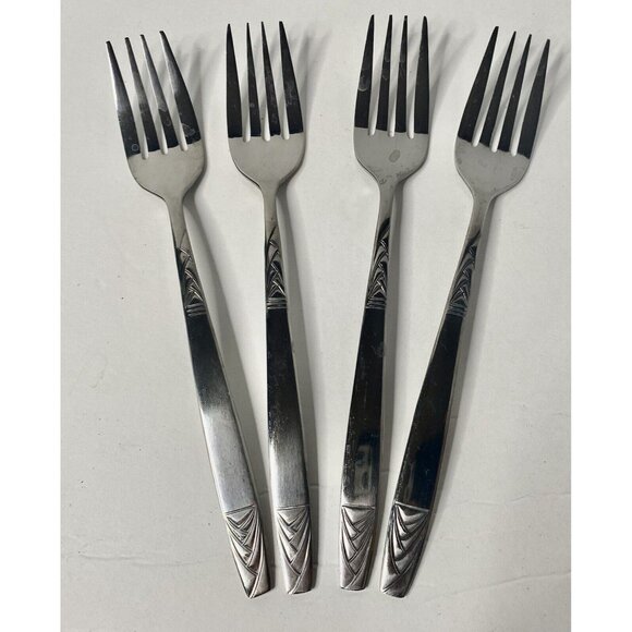 Orleans Silver ORL46 Stainless Korea Lot of 4 Salad Forks Replacements - Picture 1 of 7